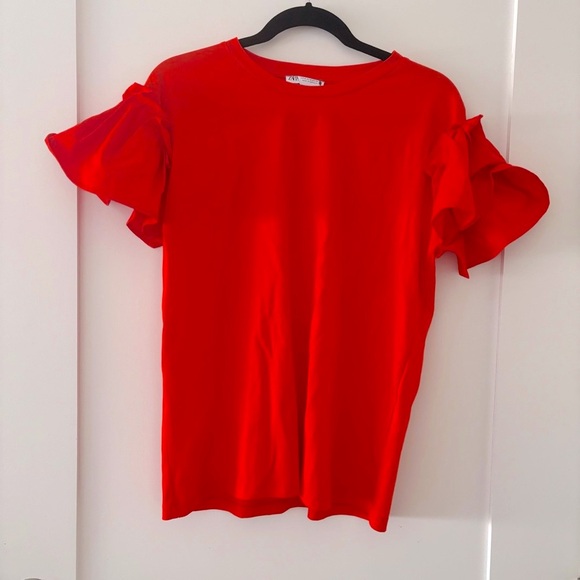 Zara Puff Sleeve Top Size M NWT - Picture 2 of 5